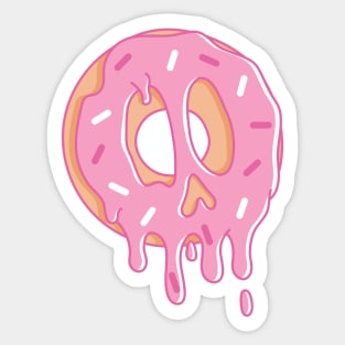 Dripping Donut Skull Sticker